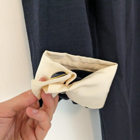 Vintage Louis Feraud Wool Silk Ruffle Shift Dress - Picture 11 of 13